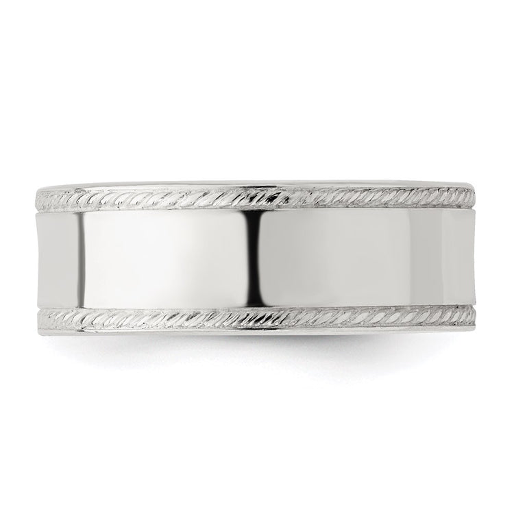 Sterling Silver 7mm Flat with Rope Edge