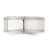 Sterling Silver 8mm Flat with Rope Edge
