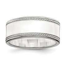 Sterling Silver 8mm Flat with Rope Edge