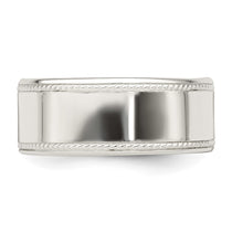 Sterling Silver 9.5mm Flat with Rope Edge