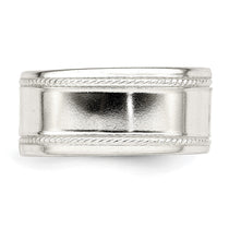 Sterling Silver 9.5mm Flat with Rope Edge