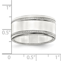 Sterling Silver 9.5mm Flat with Rope Edge