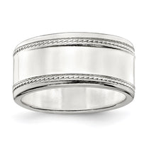 Sterling Silver 9.5mm Flat with Rope Edge