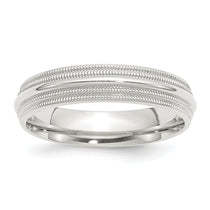 Sterling Silver 5mm Comfort Fit Double Milgrain