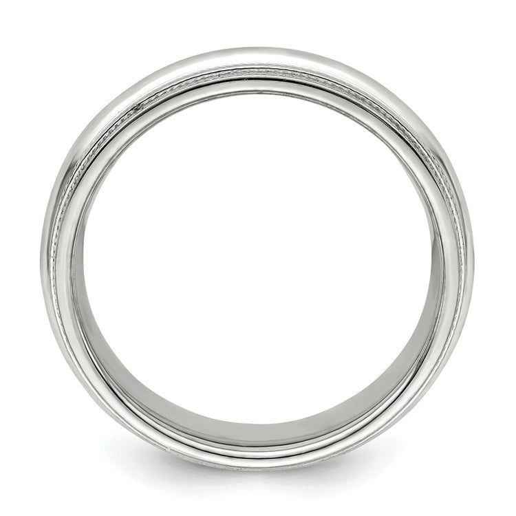Sterling Silver 6mm Comfort Fit Double Milgrain