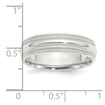 Sterling Silver 6mm Comfort Fit Double Milgrain