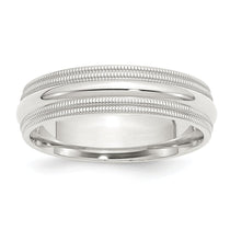 Sterling Silver 6mm Comfort Fit Double Milgrain