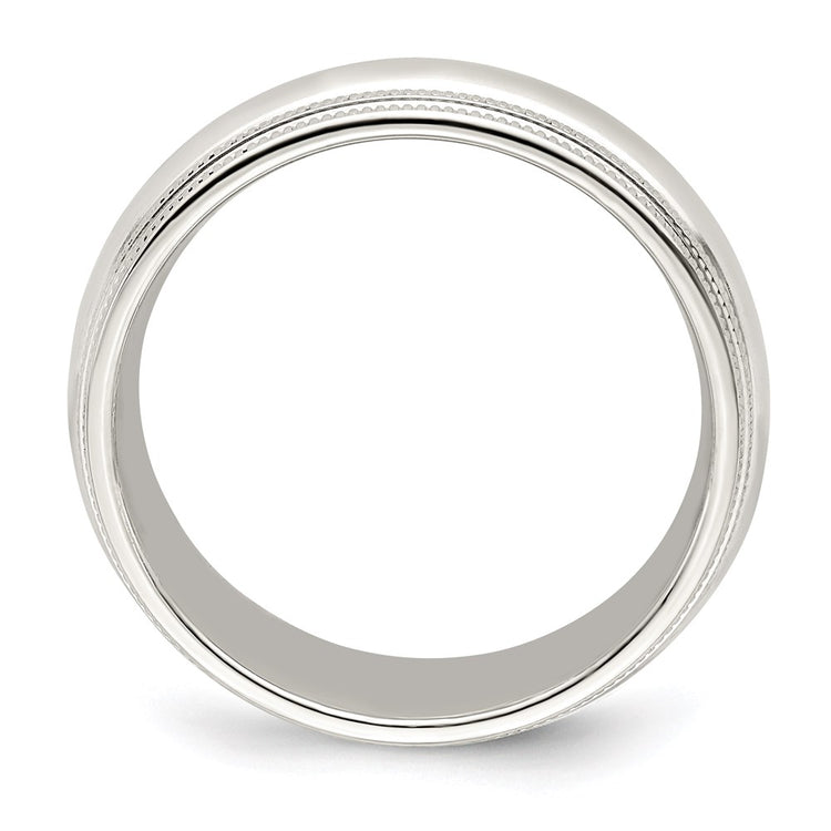 Sterling Silver 7mm Comfort Fit Double Milgrain