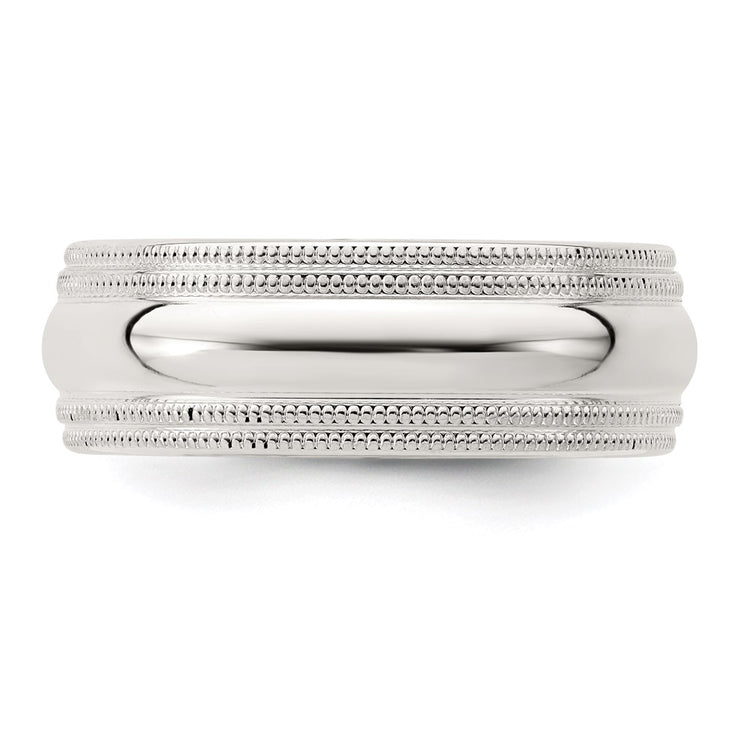 Sterling Silver 7mm Comfort Fit Double Milgrain