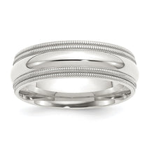 Sterling Silver 7mm Comfort Fit Double Milgrain