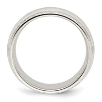 Sterling Silver 8mm Comfort Fit Double Milgrain
