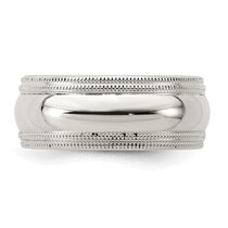Sterling Silver 8mm Comfort Fit Double Milgrain