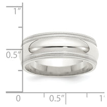 Sterling Silver 8mm Comfort Fit Double Milgrain