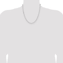 Universal Jewels Sterling Silver Rhodium-Plated 3.1mm Diamond-Cut Paperclip Chain Necklace - Hypoallergenic Sterling Silver Necklaces for Wo - view 5