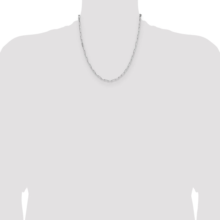 Universal Jewels Sterling Silver Rhodium-Plated 3.1mm Diamond-Cut Paperclip Chain Necklace - Hypoallergenic Sterling Silver Necklaces for Wo - view 5