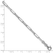 Sterling Silver Rhodium 3.1mm Diamond-Cut Paperclip Bracelet 7" - view 2