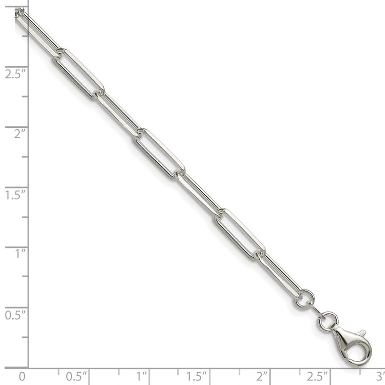 Universal Jewels Sterling Silver 4.4mm Diamond-Cut Paperclip Chain Bracelet - Hypoallergenic Sterling Silver Bracelets for Women - Size 8 In - view 2
