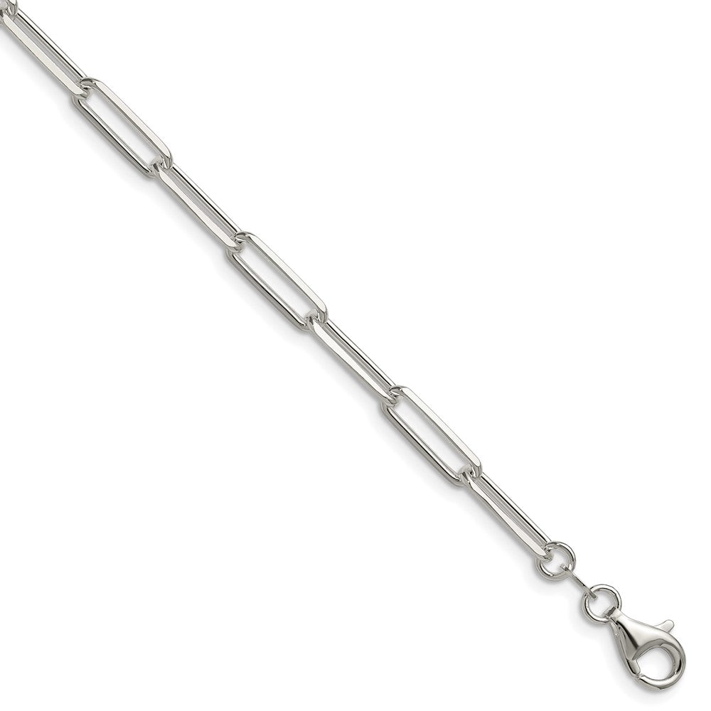Sterling Silver 4.4mm Diamond-Cut Paperclip Chain Bracelet - Hypoallergenic Sterling Silver Bracelets for Women - Size 8 Inch - Layering Italian Craft