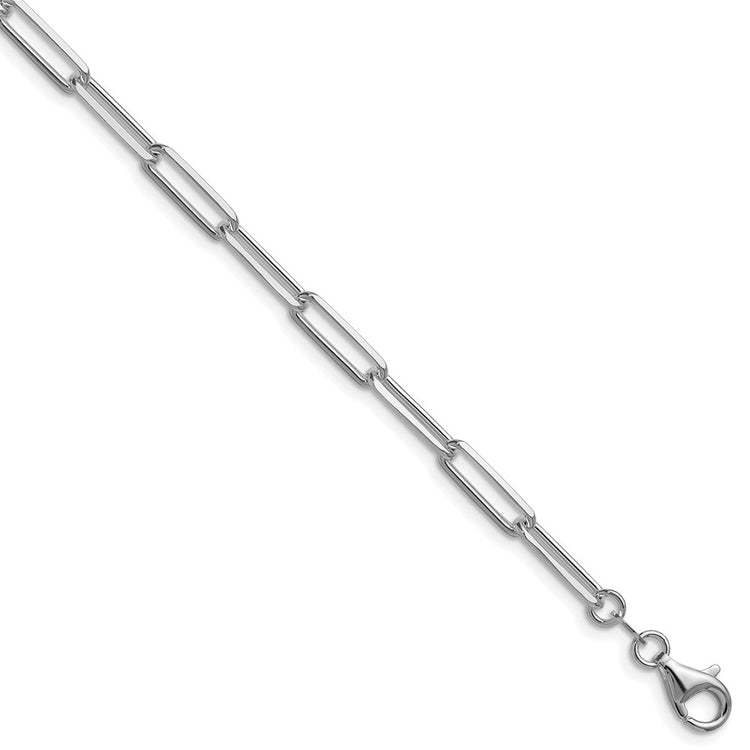 Universal Jewels Sterling Silver 4.4mm Diamond-Cut Paperclip Chain Bracelet - Hypoallergenic Sterling Silver Bracelets for Women - Size 8 In - view 3