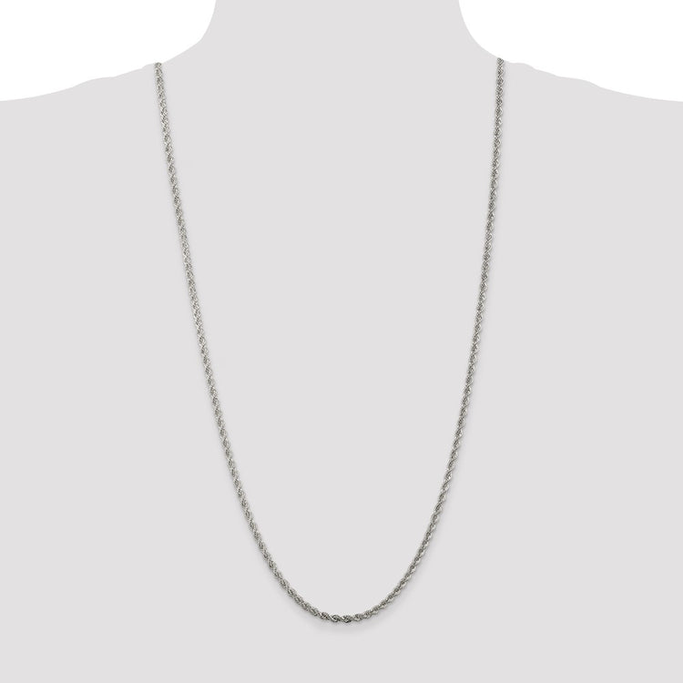 Sterling Silver 3mm Solid Rope Chain