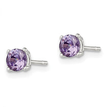 Sterling Silver 4mm Round Halo CZ Stud Earrings - view 2