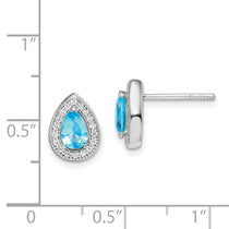 Sterling Silver 10.25mm Halo CZ Stud Earrings - view 4