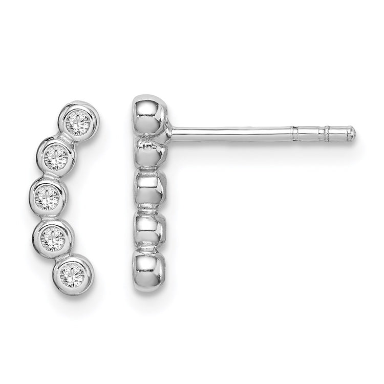 Sterling Silver Halo Cubic Zirconia Stud Earrings - Hypoallergenic Sterling Silver Stud Earrings for Women - Simulated Diamond CZ Earrings Jewelry Gif