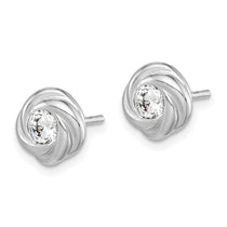 Sterling Silver 9.4mm Halo CZ Stud Earrings - view 2