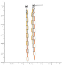 Sterling Silver Gold-Tone Gold-Tone 3-Strand Link Paperclip Earrings - view 4