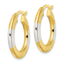 Sterling Silver Gold-Tone Brushed Flat Circle Hoop Earrings 26.66mm - view 2