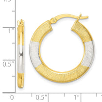 Sterling Silver Gold-Tone Brushed Flat Circle Hoop Earrings 26.66mm - view 4