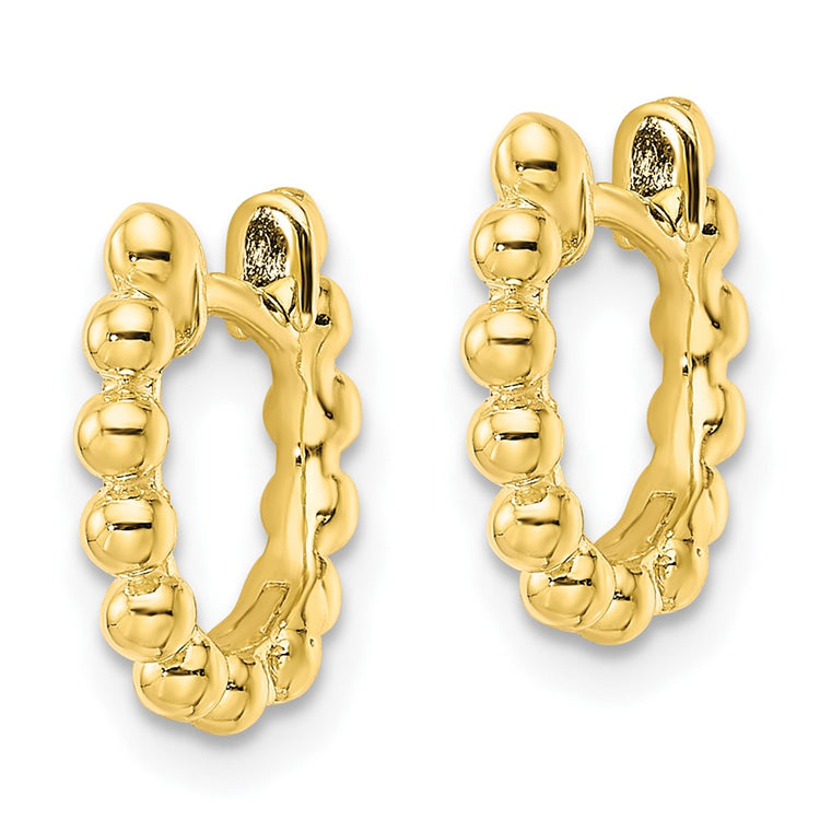 Sterling Silver Gold-Tone Beaded Hoop Earrings 10.75mm - view 2
