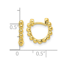 Sterling Silver Gold-Tone Beaded Hoop Earrings 10.75mm - view 4