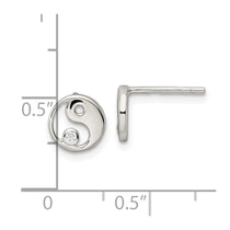 Sterling Silver 7.84mm Polished Halo CZ Stud Earrings - view 4