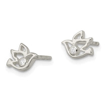 Sterling Silver 6.9mm Polished Halo CZ Stud Earrings - view 2