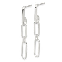 Sterling Silver Link Paperclip Dangle Earrings - view 2