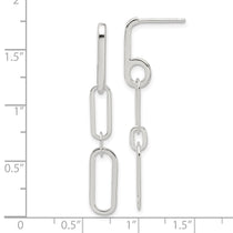 Sterling Silver Link Paperclip Dangle Earrings - view 4