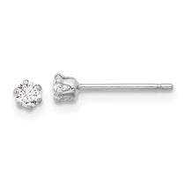Sterling Silver 3mm Halo Cubic Zirconia Stud Earrings - Hypoallergenic Sterling Silver Stud Earrings for Women - Simulated Diamond CZ Earrings Jewelry