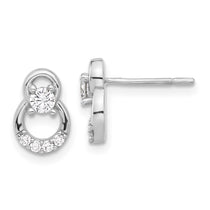 Sterling Silver Double Halo Cubic Zirconia Stud Earrings - Hypoallergenic Sterling Silver Stud Earrings for Women - Simulated Diamond CZ Earrings Jewe