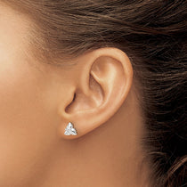 Sterling Silver 7.5mm Polished Halo CZ Stud Earrings - view 3