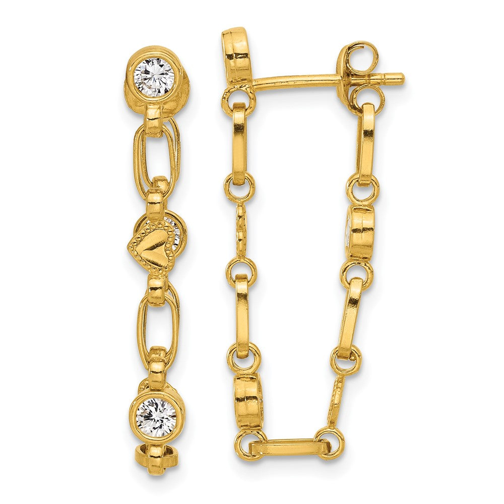 Sterling Silver Gold-Tone Cubic Zirconia Hoop Earrings - Hypoallergenic Sterling Silver Gold Hoops for Women - Size 30mm - Everyday Trendy Jewelry Gif