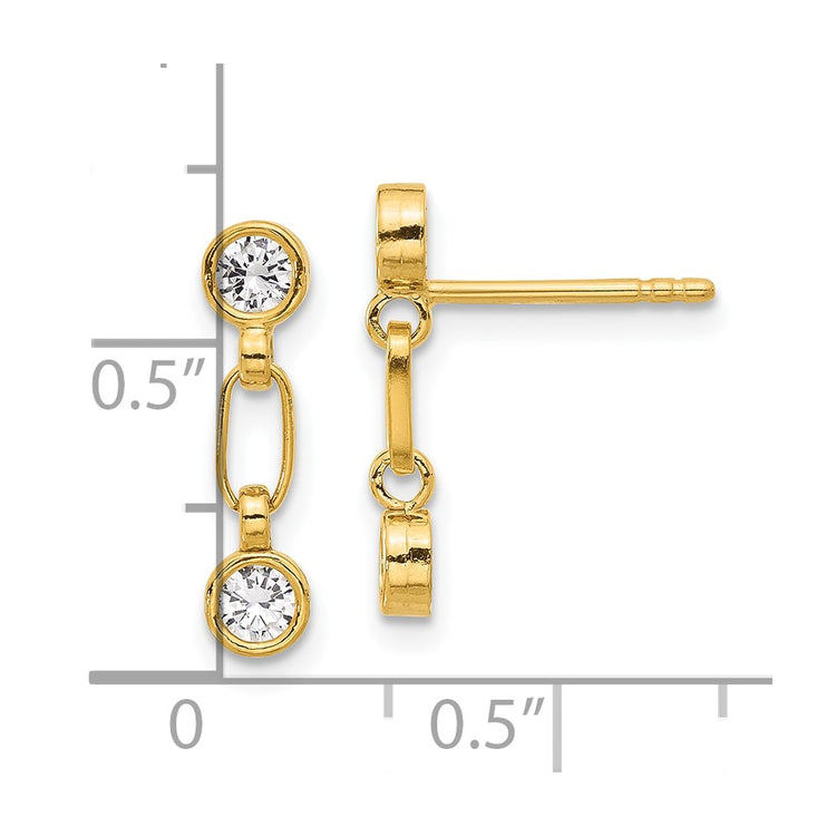 Sterling Silver Gold-Tone CZ Hoop Earrings 15.5mm - view 4