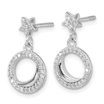 Sterling Silver CZ Star Moon Stud Earrings - view 2