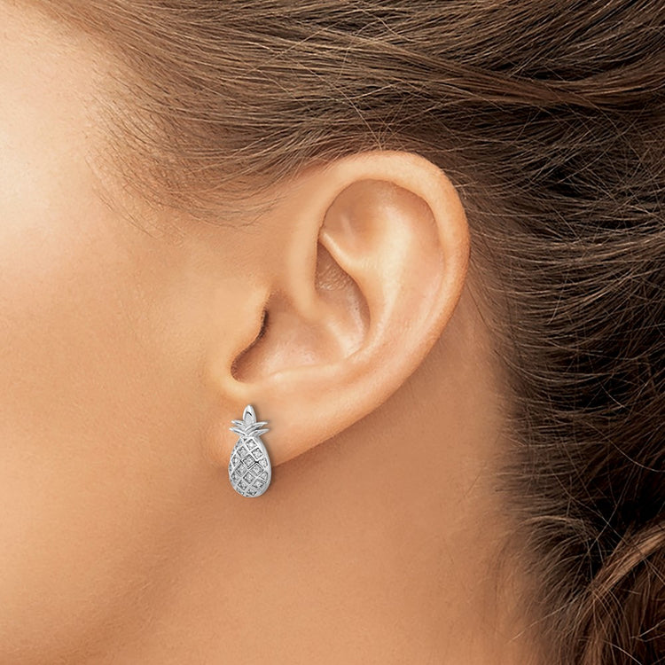 Sterling Silver 15.5mm Halo CZ Stud Earrings - view 3