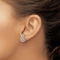 Sterling Silver 14.7mm Halo CZ Stud Earrings - view 3