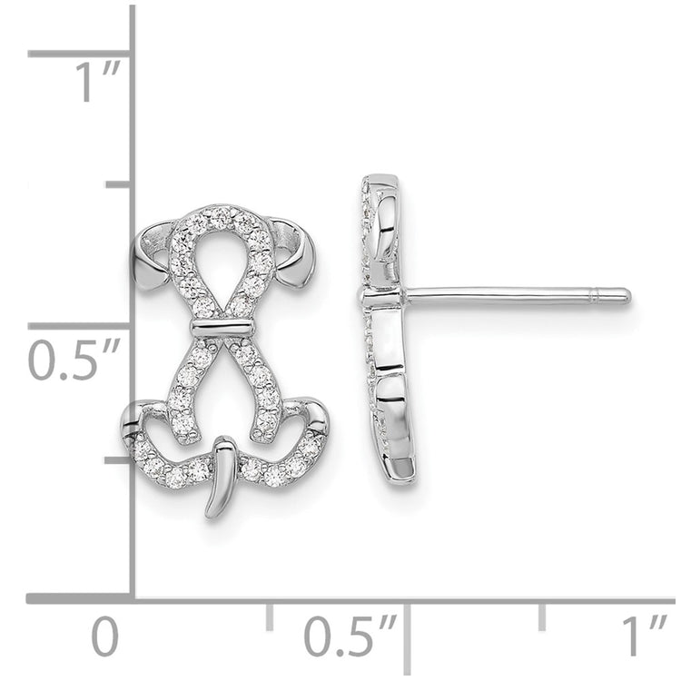 Sterling Silver 14.7mm Halo CZ Stud Earrings - view 4