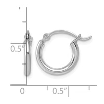 Sterling Silver Rhodium-plated 2mm Round Hoop Earrings