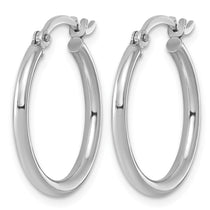 Sterling Silver Rhodium-plated 2mm Round Hoop Earrings