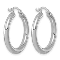 Sterling Silver Rhodium-plated 3mm Round Hoop Earrings