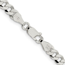 Sterling Silver 5mm Beveled Curb Chain